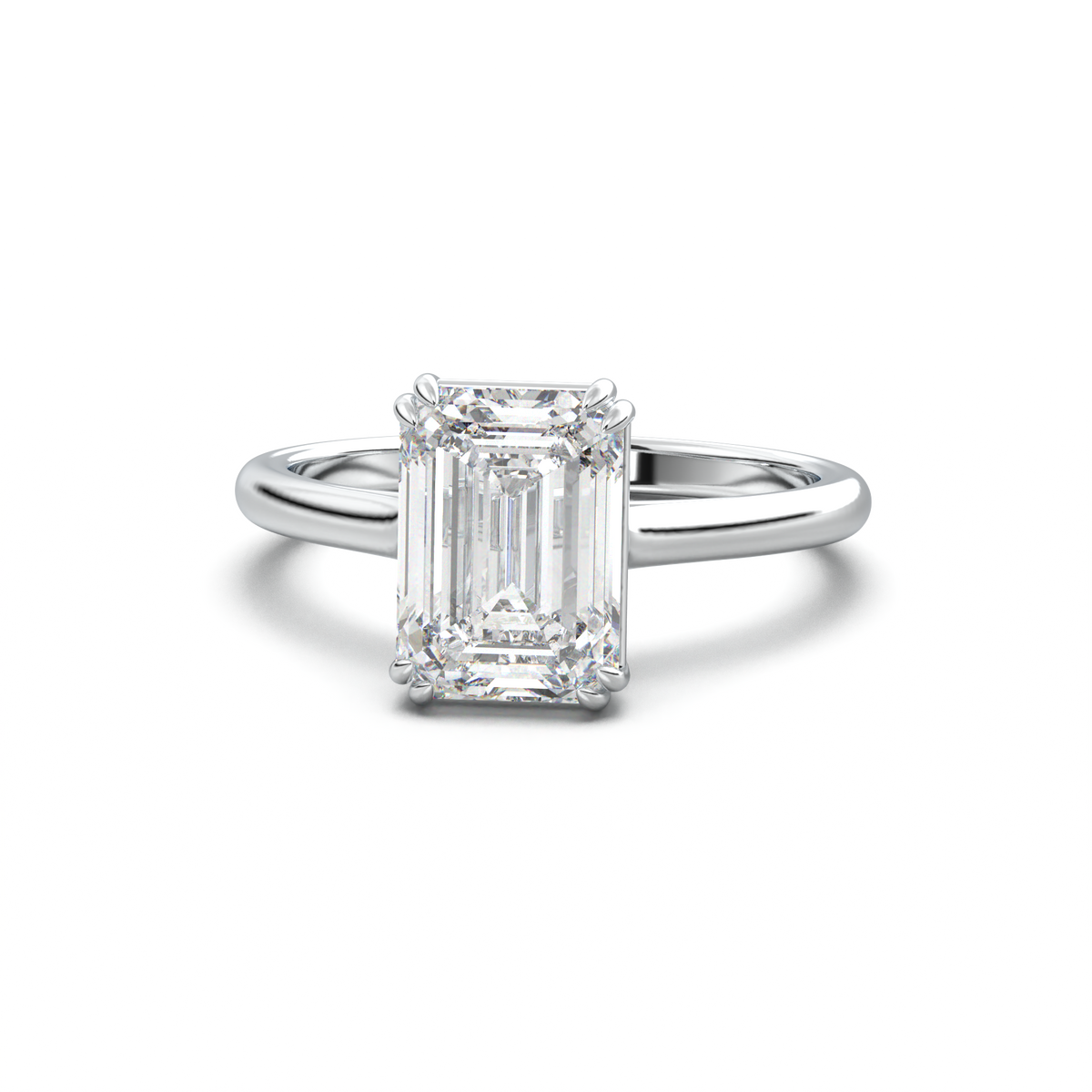 Emerald Solitaire Engagement Ring