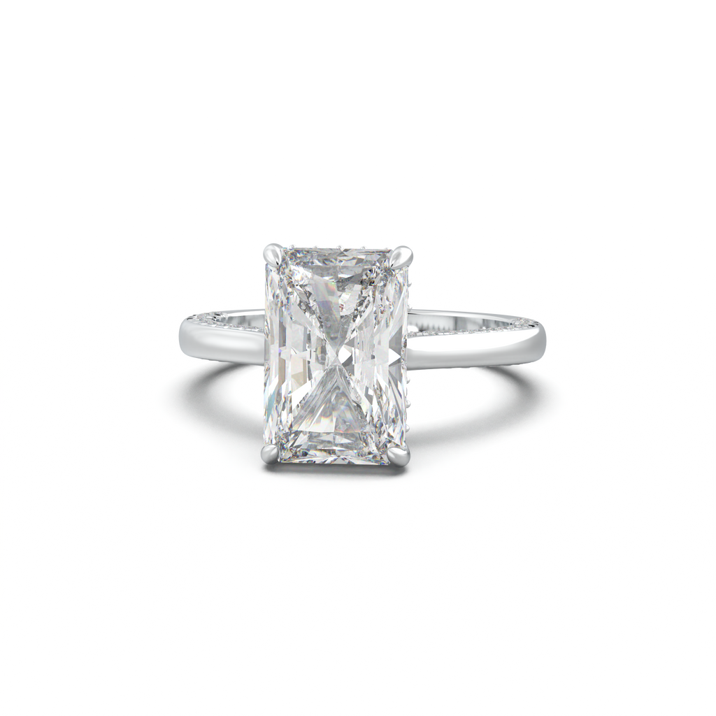Radiant Pavé Hidden Halo Engagement Ring