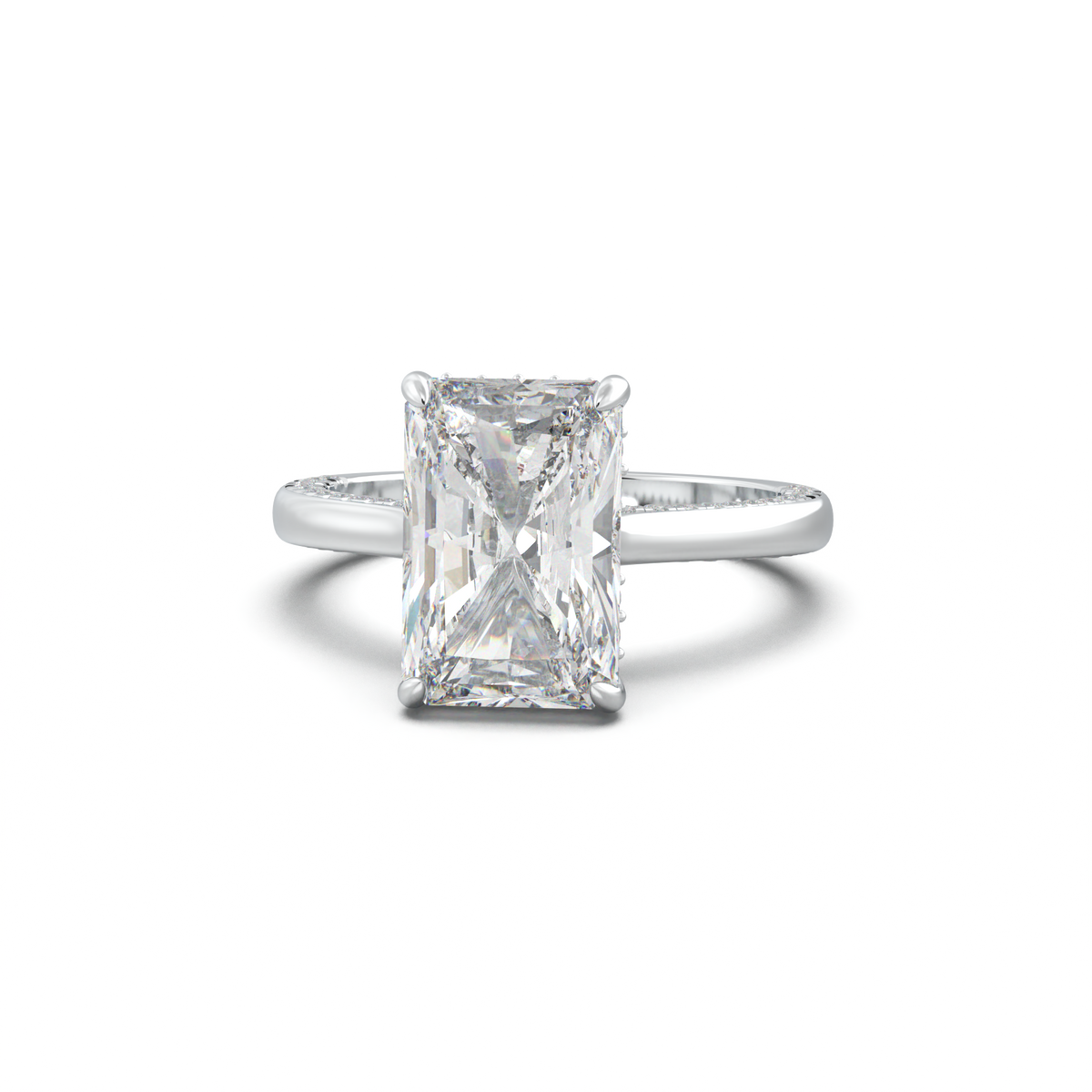Radiant Pavé Hidden Halo Engagement Ring