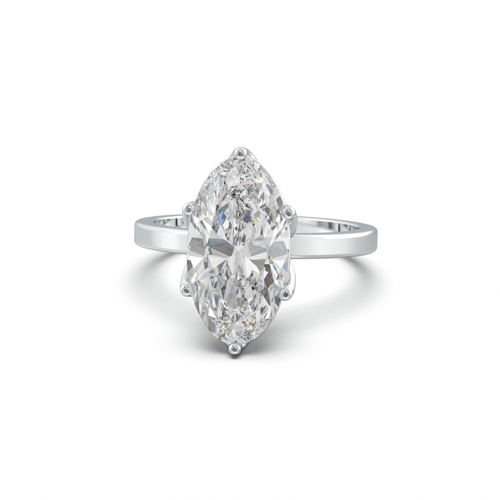 Oval Diamond-Accent Gallery Engagement Ring