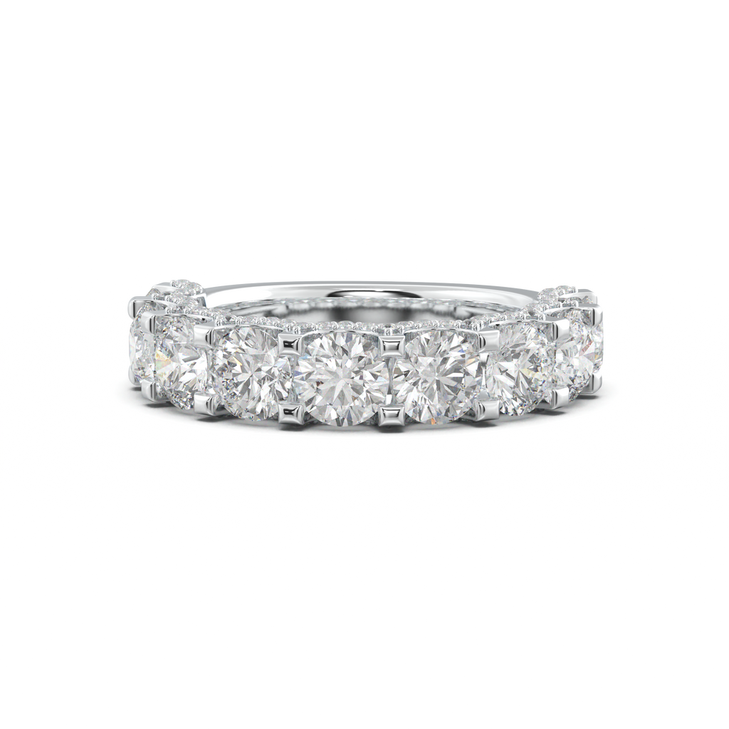 Round Diamond Pavé-Edge Wedding Band