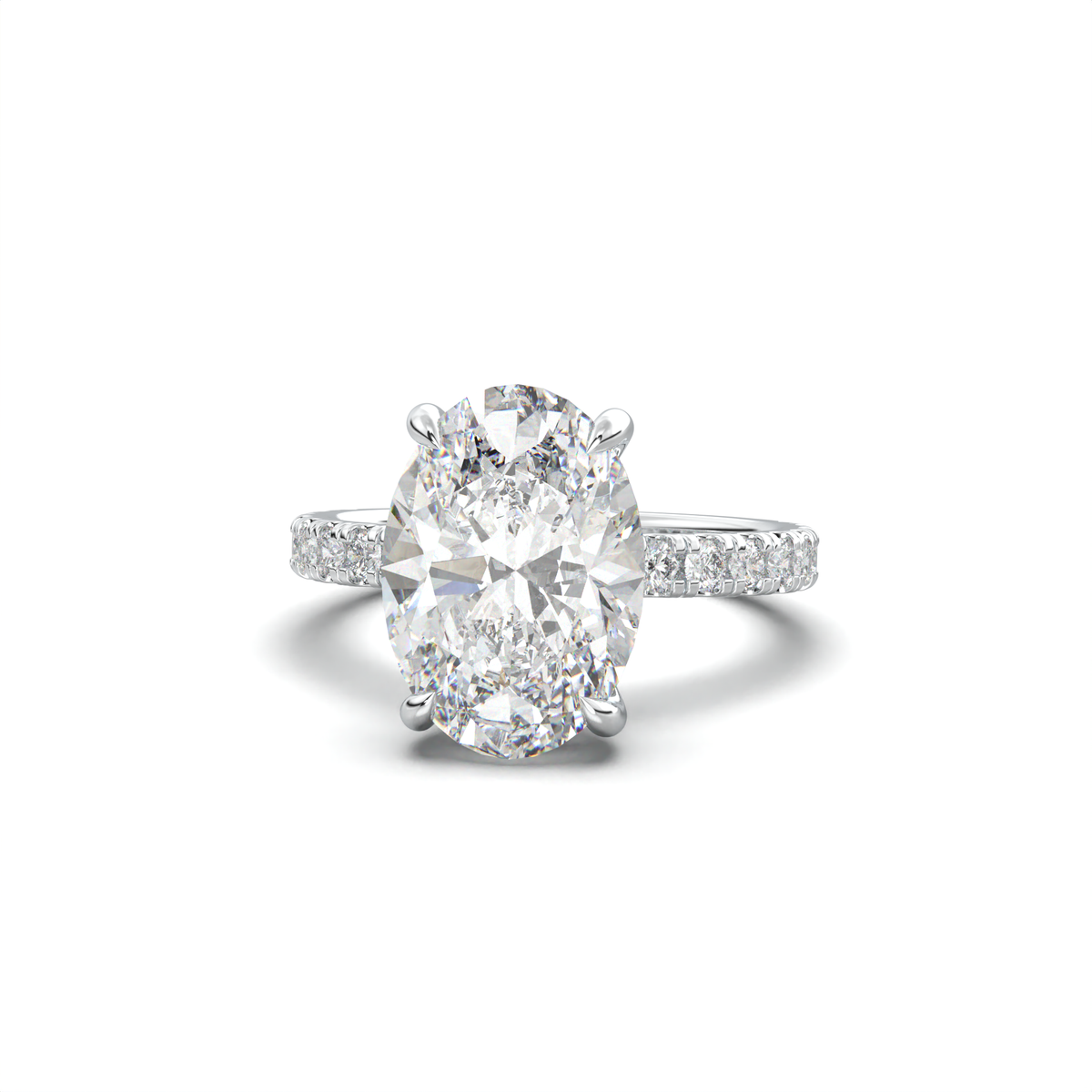 Oval Pavé Hidden Halo Engagement Ring