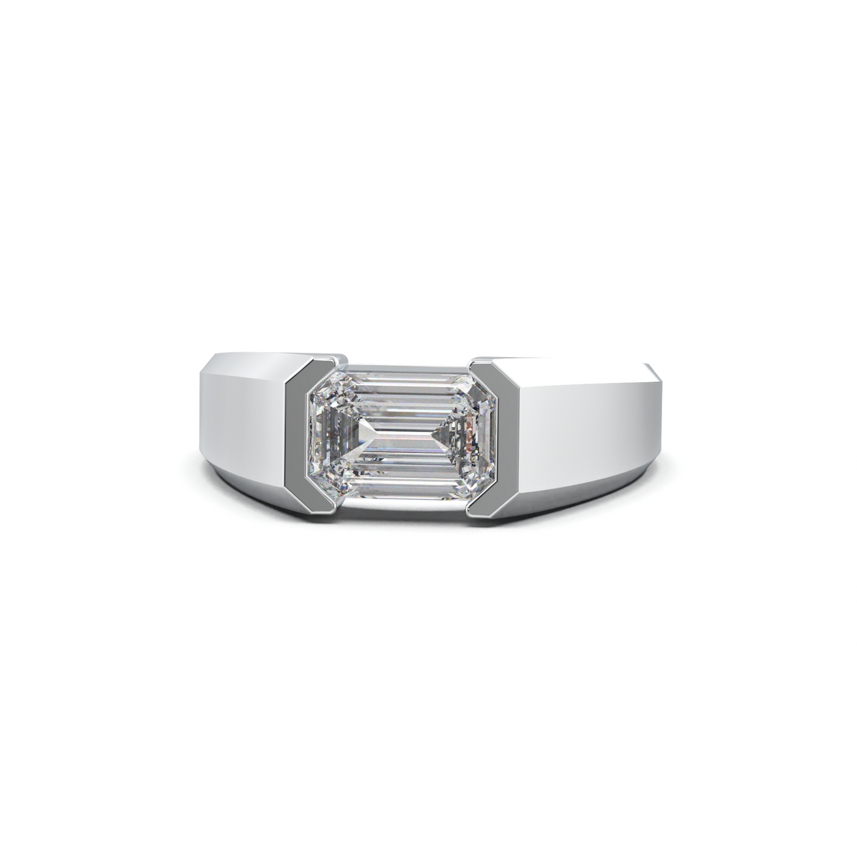 East-West Emerald Men's Ring