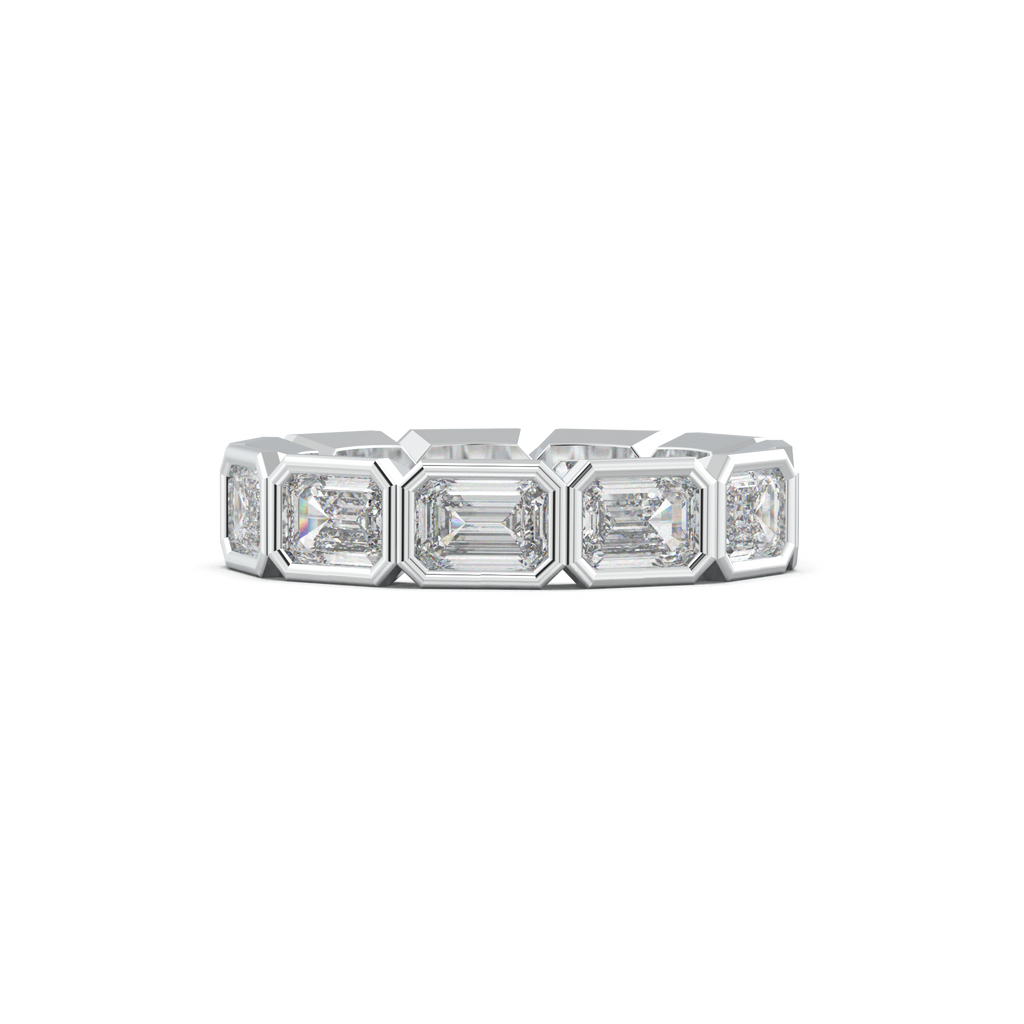 Emerald-Cut Bezel-Style Eternity Wedding Band