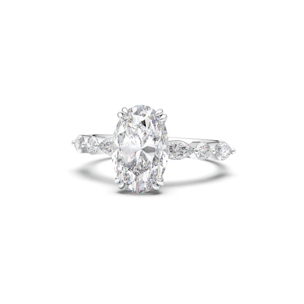 Oval Mixed-Shape Engagement Ring