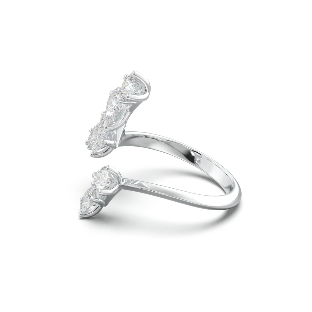 Asymmetric Mixed-Shape Diamond & Peridot Ring