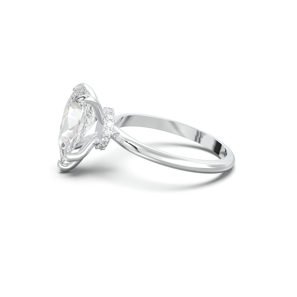 Pear Hidden Halo Engagement Ring