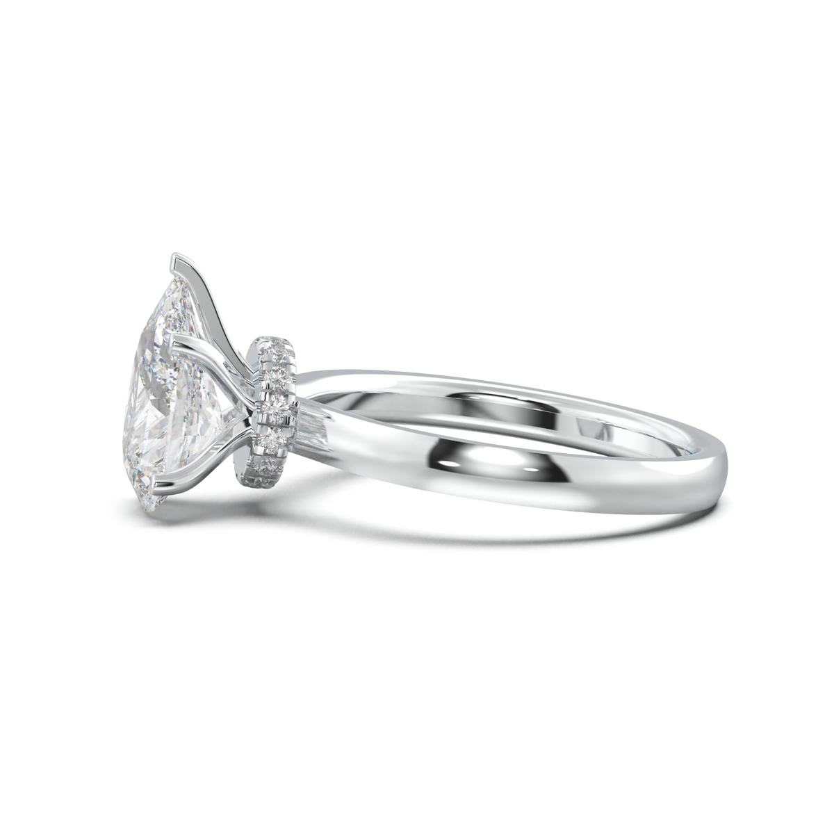 Round Hidden Halo Engagement Ring