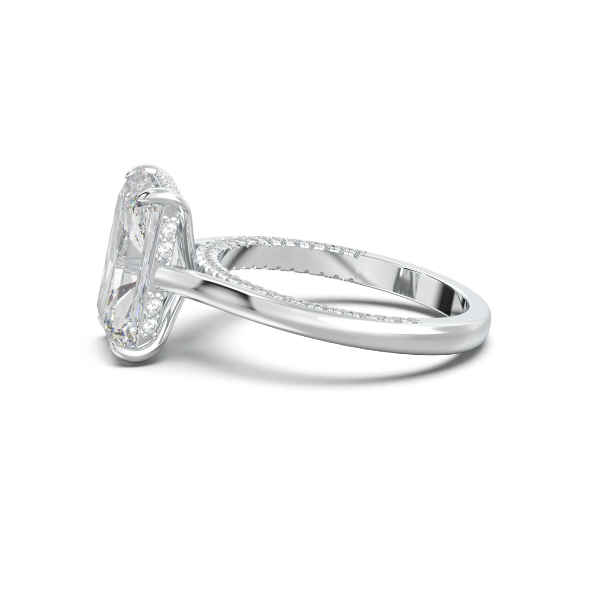 Radiant Pavé Hidden Halo Engagement Ring