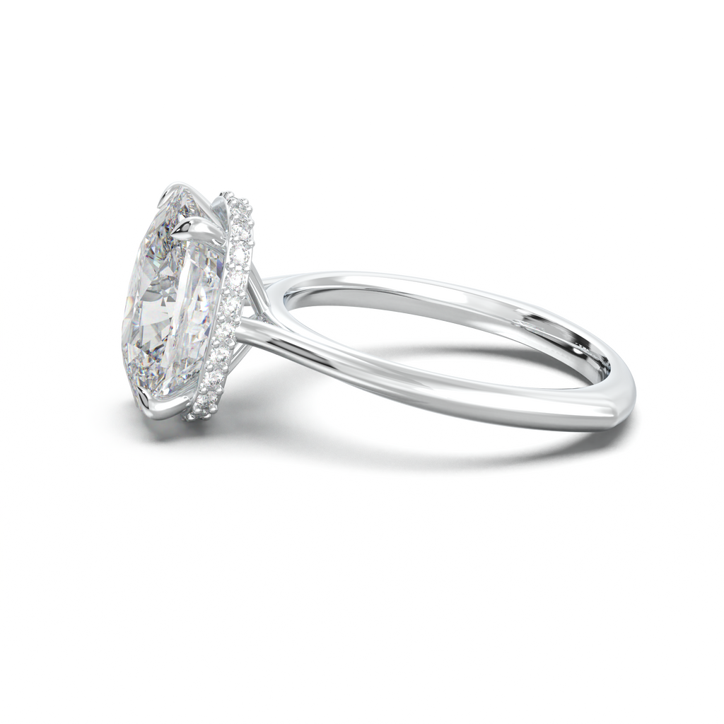 Cushion Hidden Halo Engagement Ring