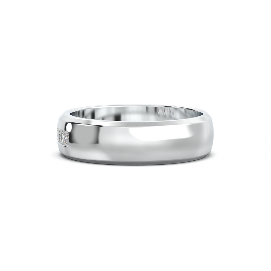 Three-Emerald Inlay Men's Band