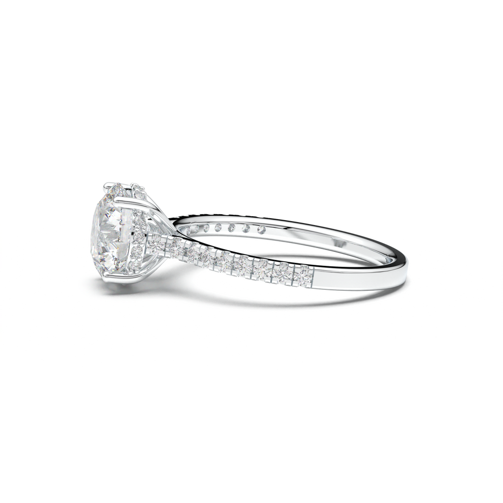 Round Pavé Engagement Ring