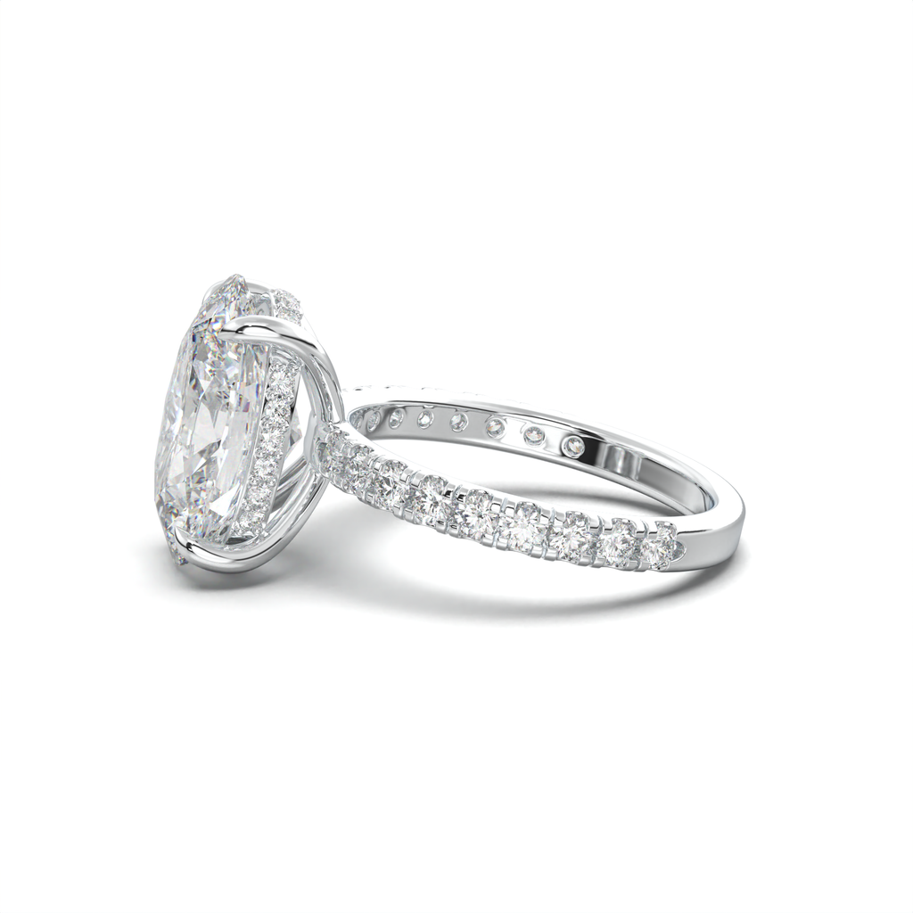 Oval Pavé Hidden Halo Engagement Ring