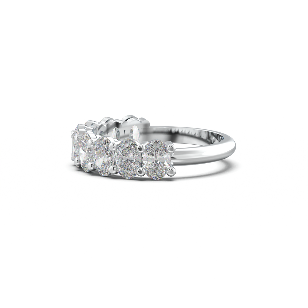 Nine-Oval Half-Eternity Wedding Band
