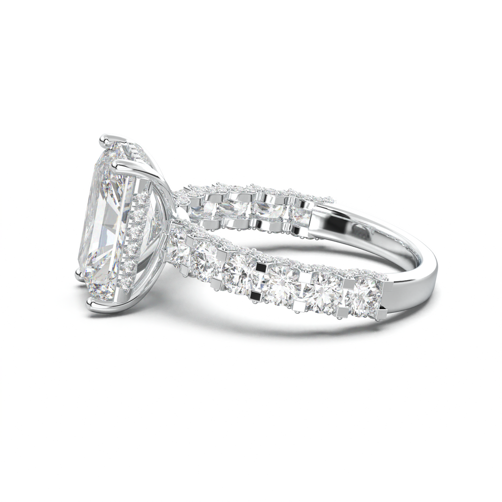 Radiant Diamond Band Engagement Ring