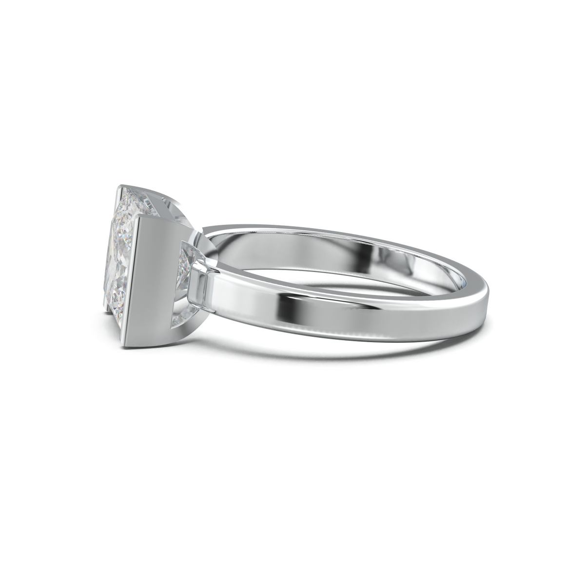Princess Half-Bezel Engagement Ring