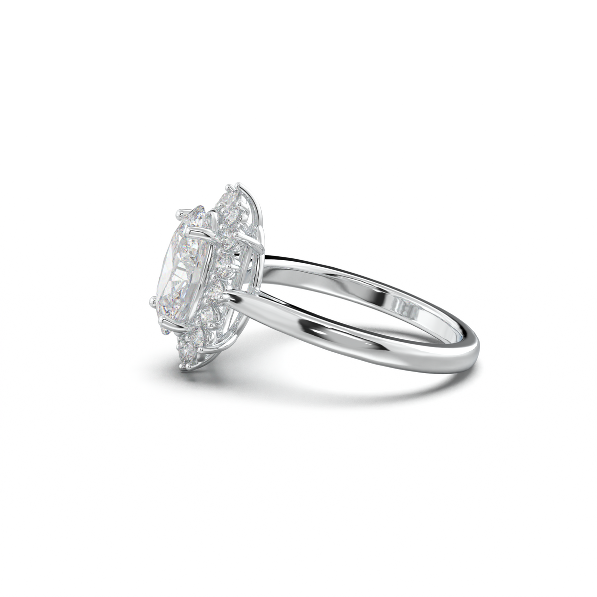 Oval Halo Engagement Ring