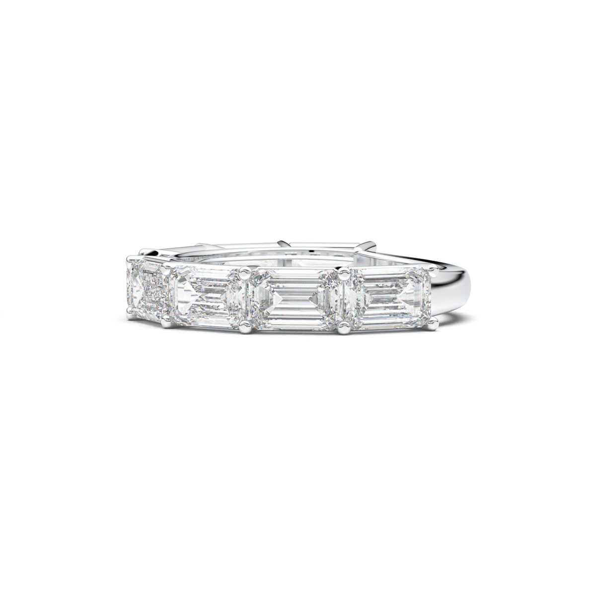 Emerald-Cut Six-Stone Wedding Band