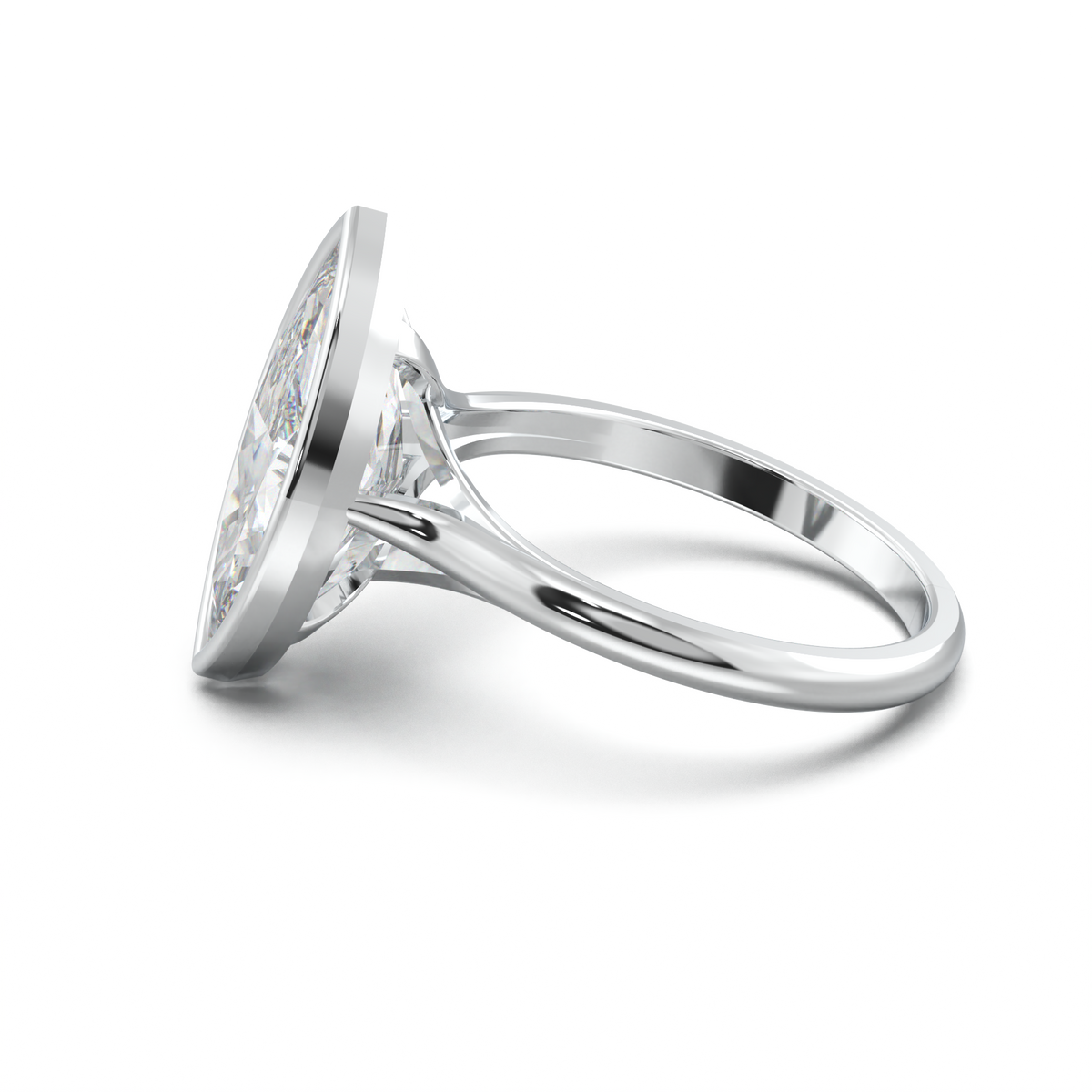 Marquise Bezel Solitaire Engagement Ring