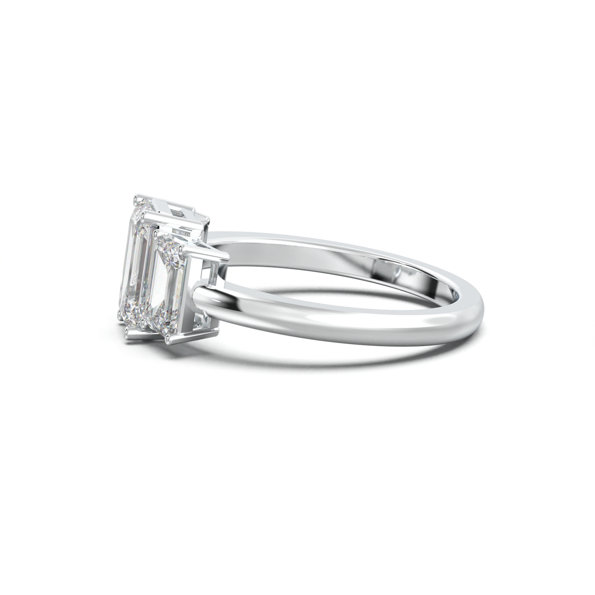 Emerald Three-Stone Engagement Ring