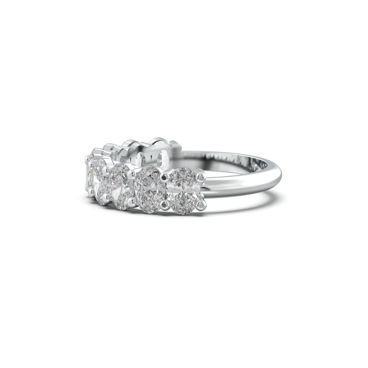 Nine-Oval Half-Eternity Wedding Band