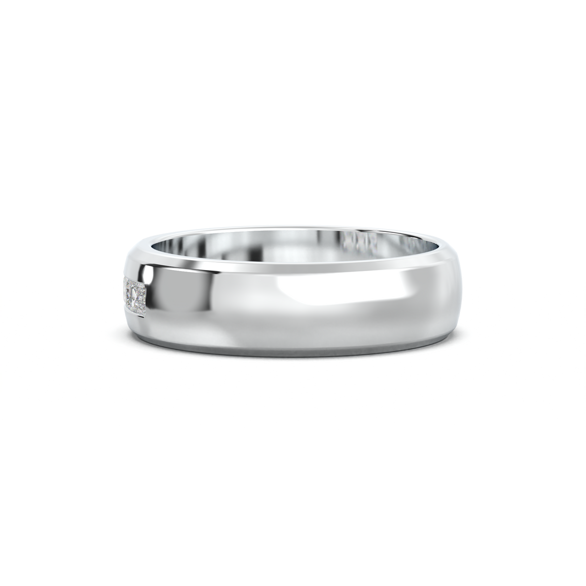 Three-Emerald Inlay Men's Band
