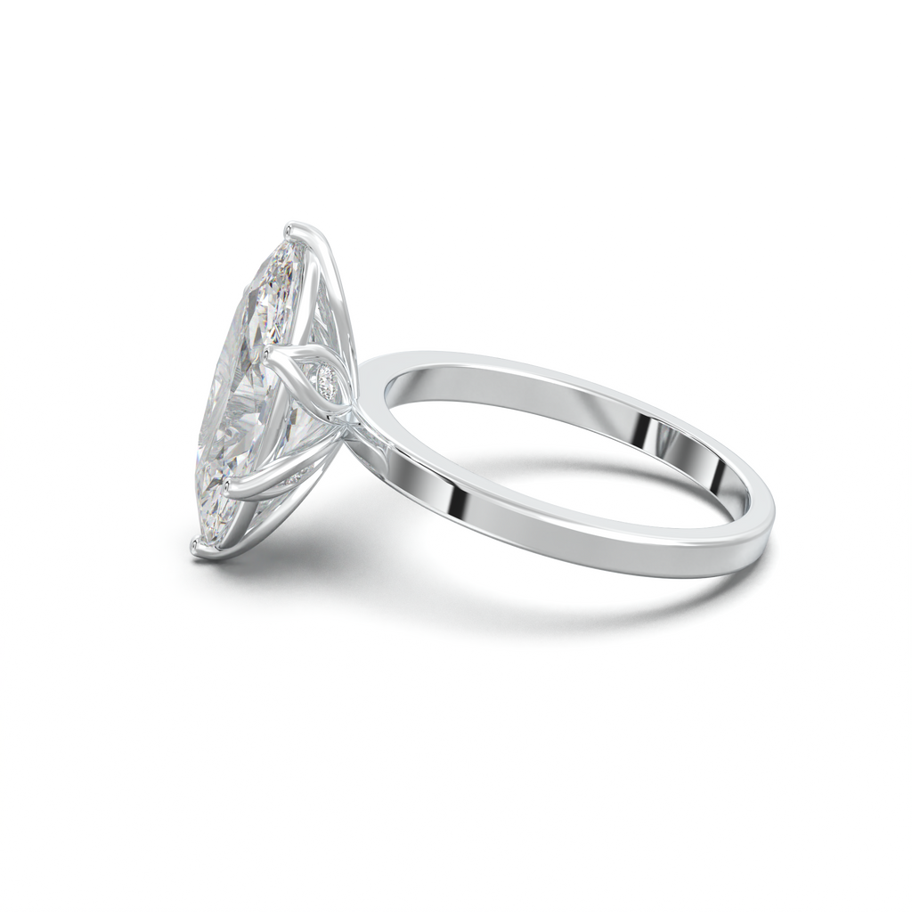 Oval Diamond-Accent Gallery Engagement Ring