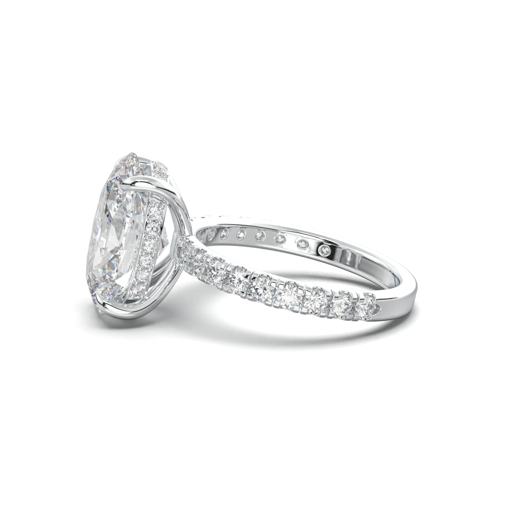 Oval Pavé Hidden Halo Engagement Ring
