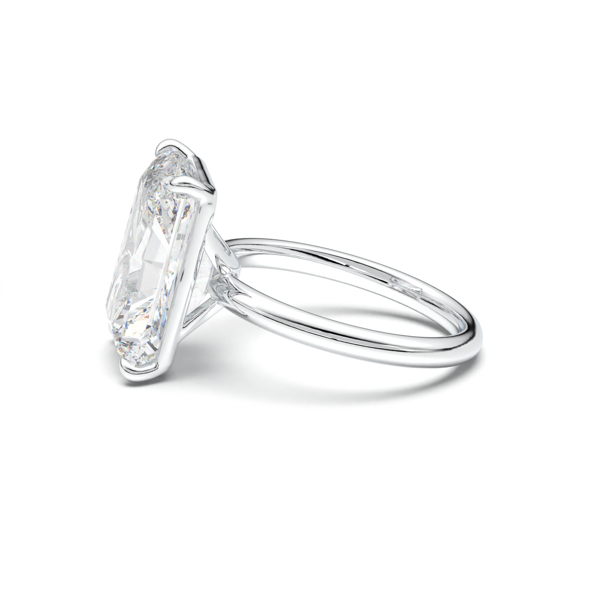 Radiant Solitaire Horseshoe Setting Engagement Ring