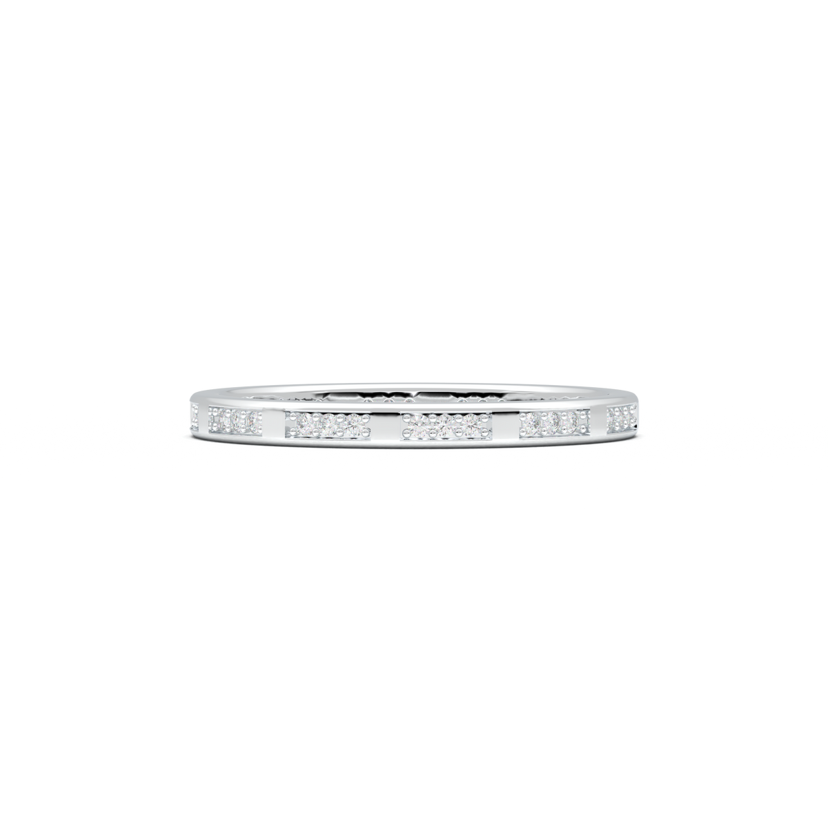 Geometric Round Diamond Wedding Band