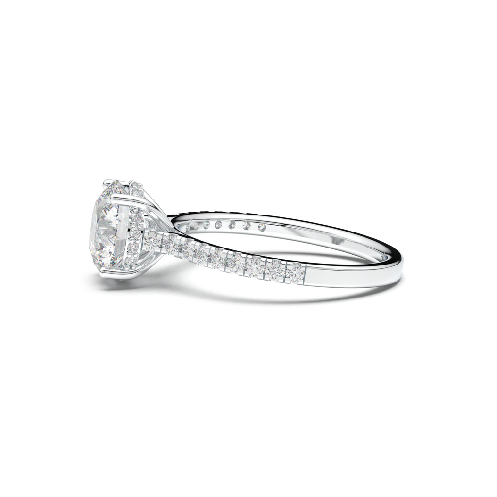 Round Pavé Engagement Ring