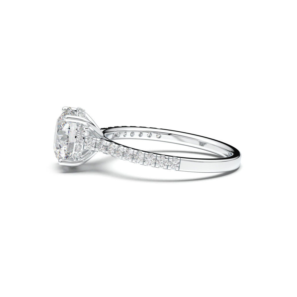 Round Pavé Engagement Ring