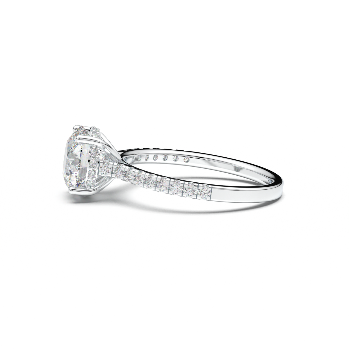 Round Pavé Engagement Ring