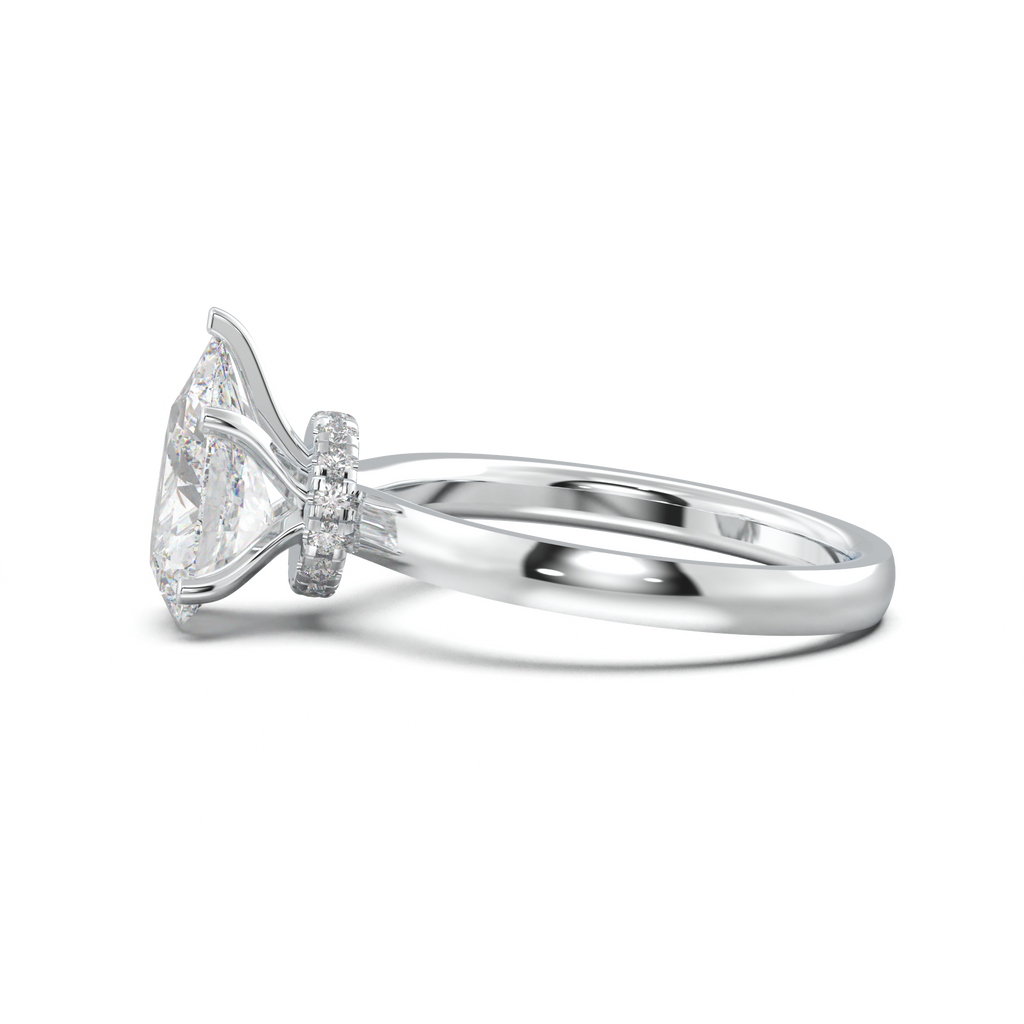 Cushion Hidden Pavé Engagement Ring