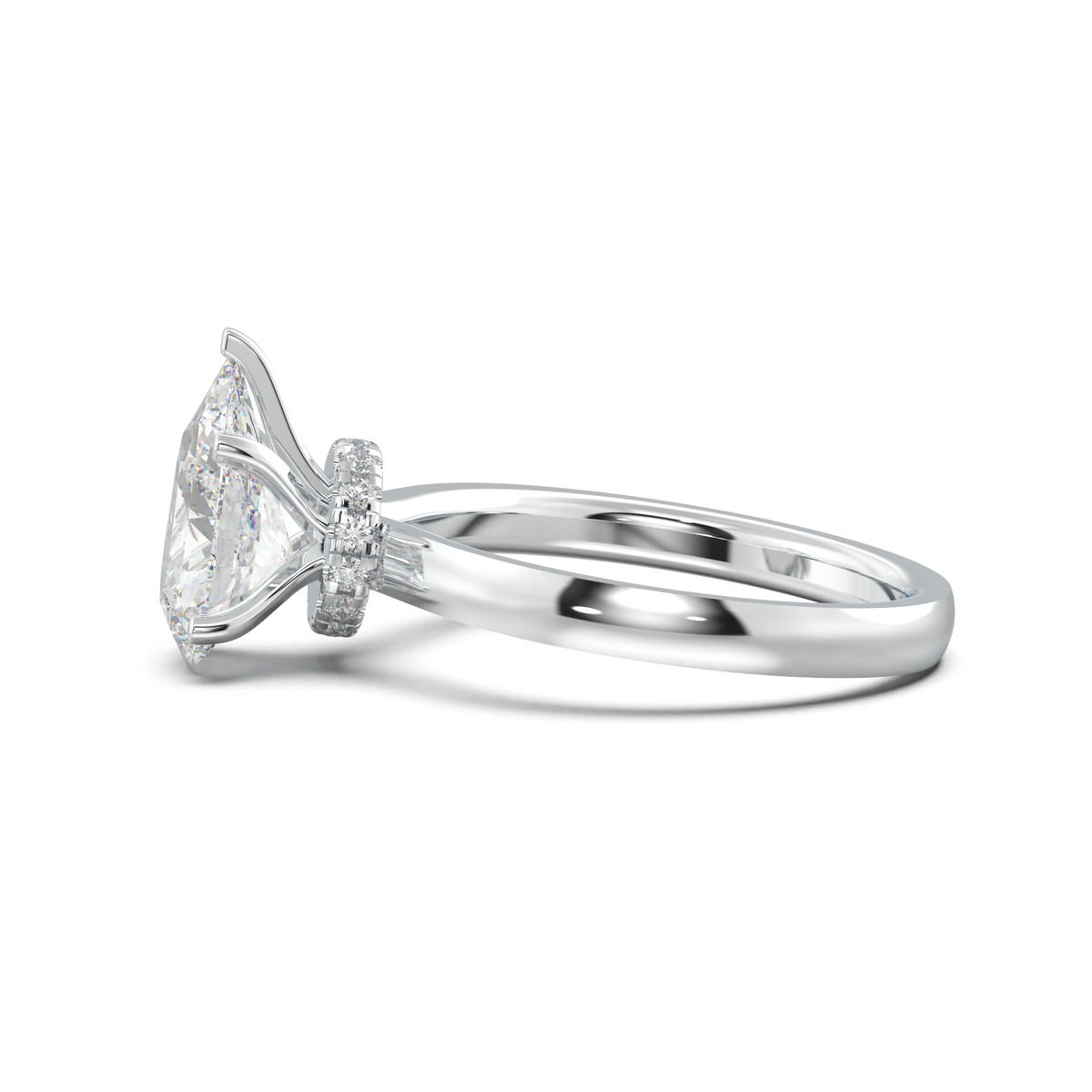 Cushion Hidden Pavé Engagement Ring