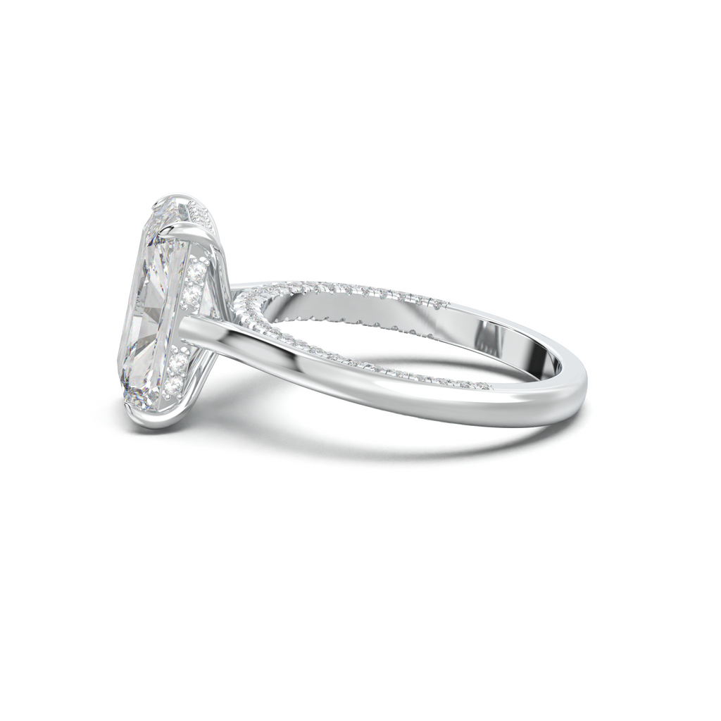 Radiant Pavé Hidden Halo Engagement Ring