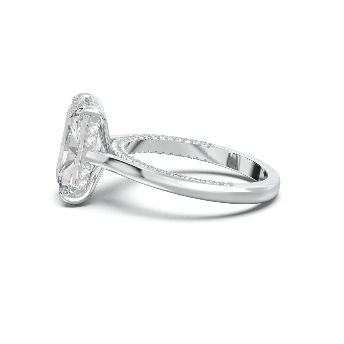 Radiant Pavé Hidden Halo Engagement Ring