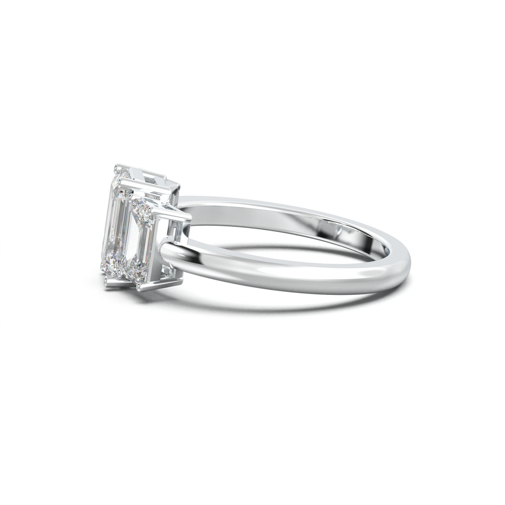 Emerald Three-Stone Engagement Ring