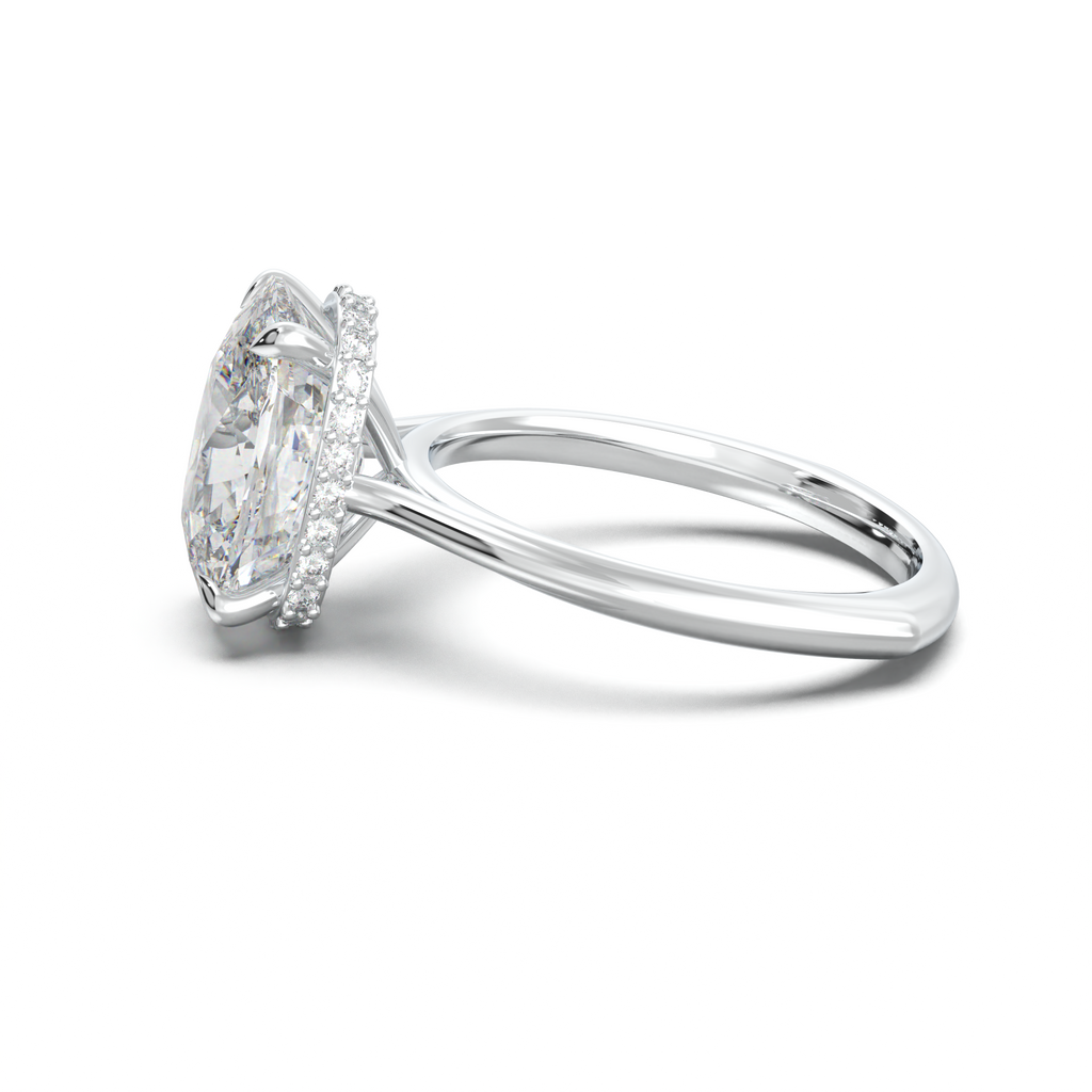 Cushion Hidden Halo Engagement Ring