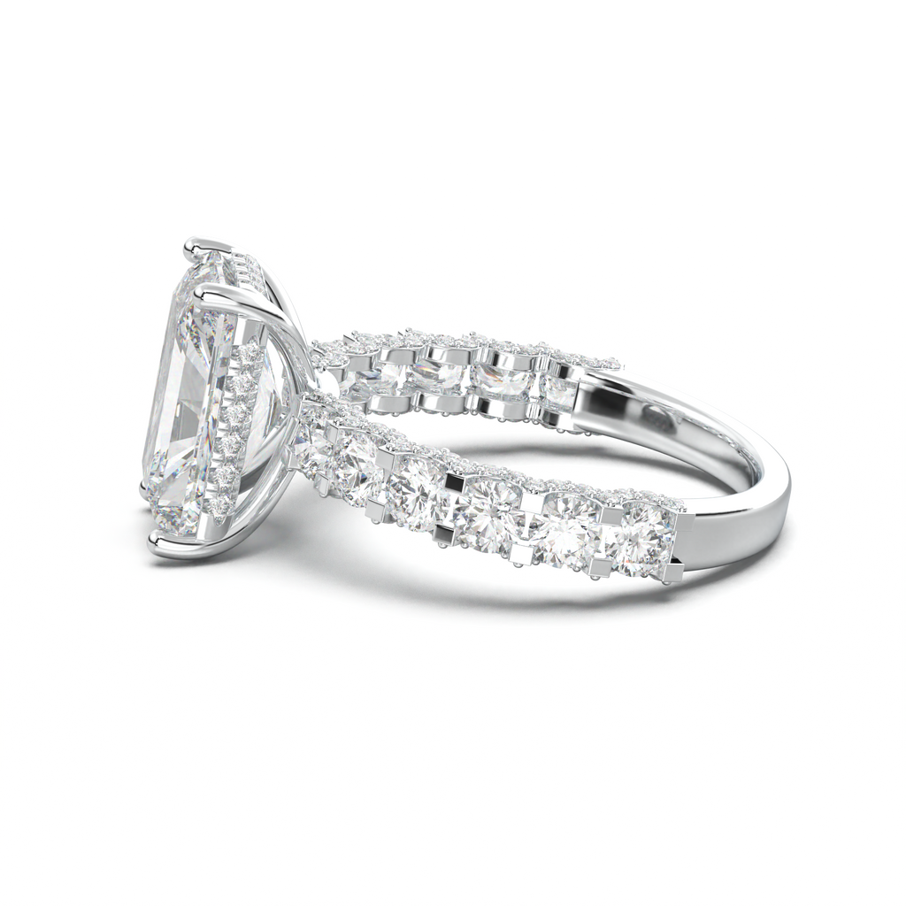 Radiant Diamond Band Engagement Ring
