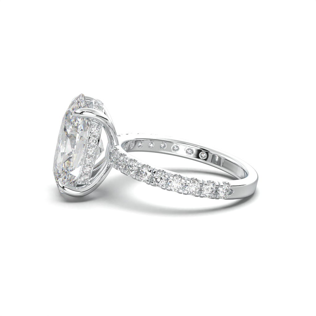Oval Pavé Hidden Halo Engagement Ring