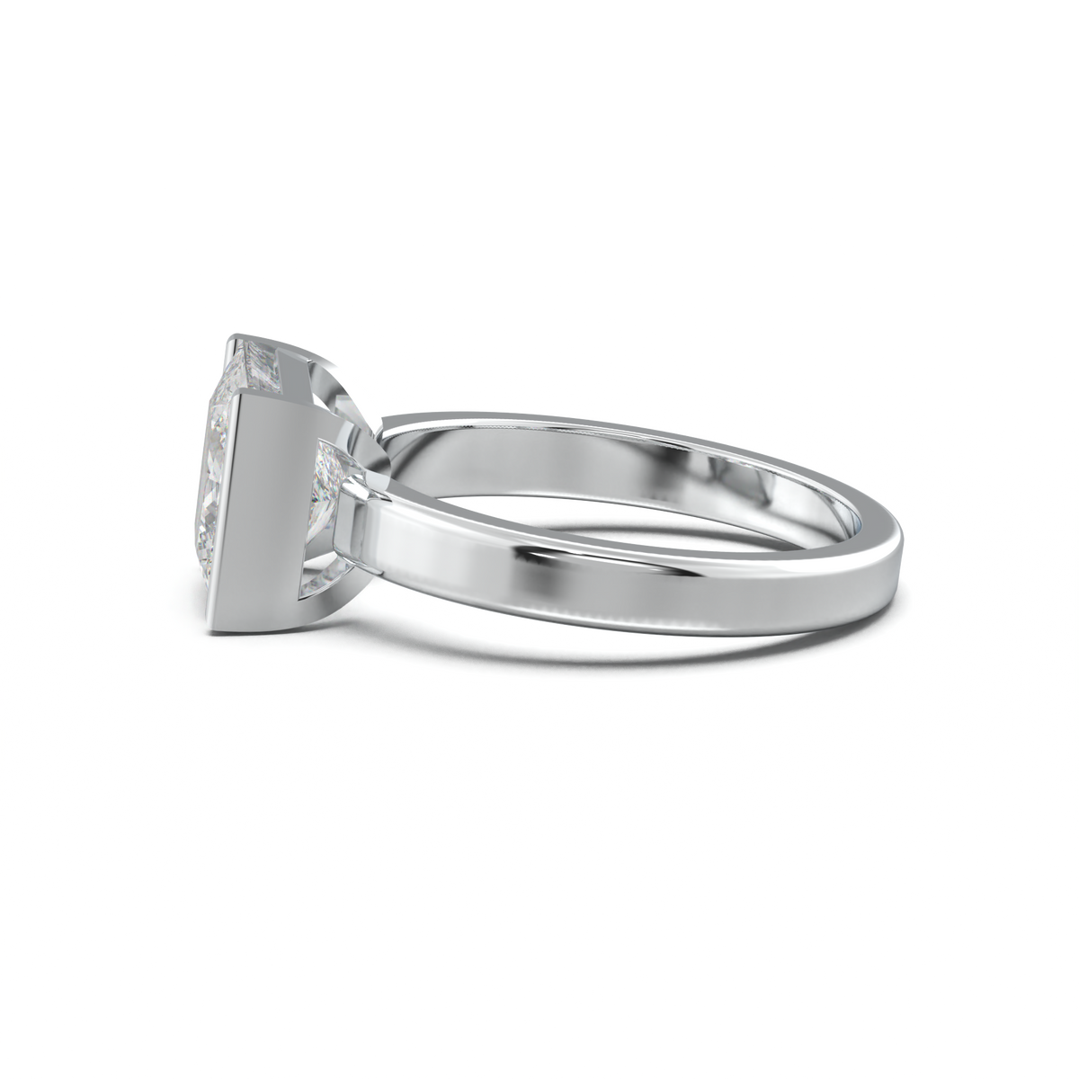 Princess Half-Bezel Engagement Ring