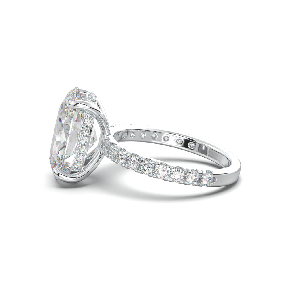 Oval Pavé Hidden Halo Engagement Ring