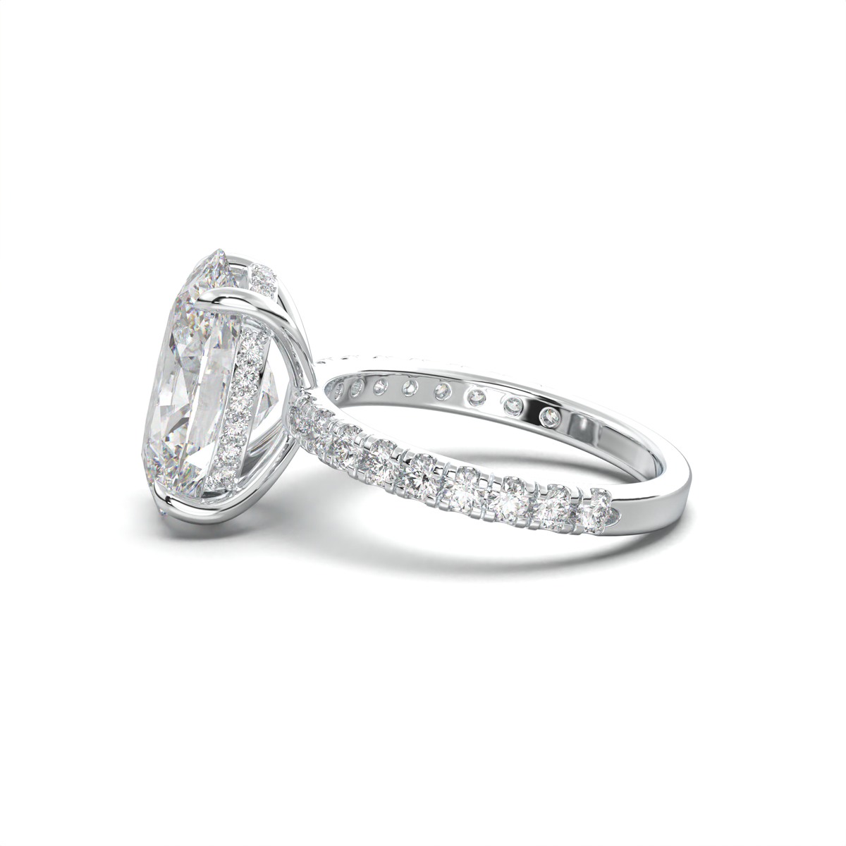 Oval Pavé Hidden Halo Engagement Ring