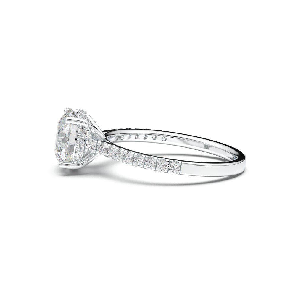 Round Pavé Engagement Ring