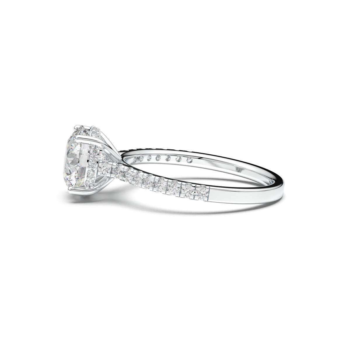 Round Pavé Engagement Ring
