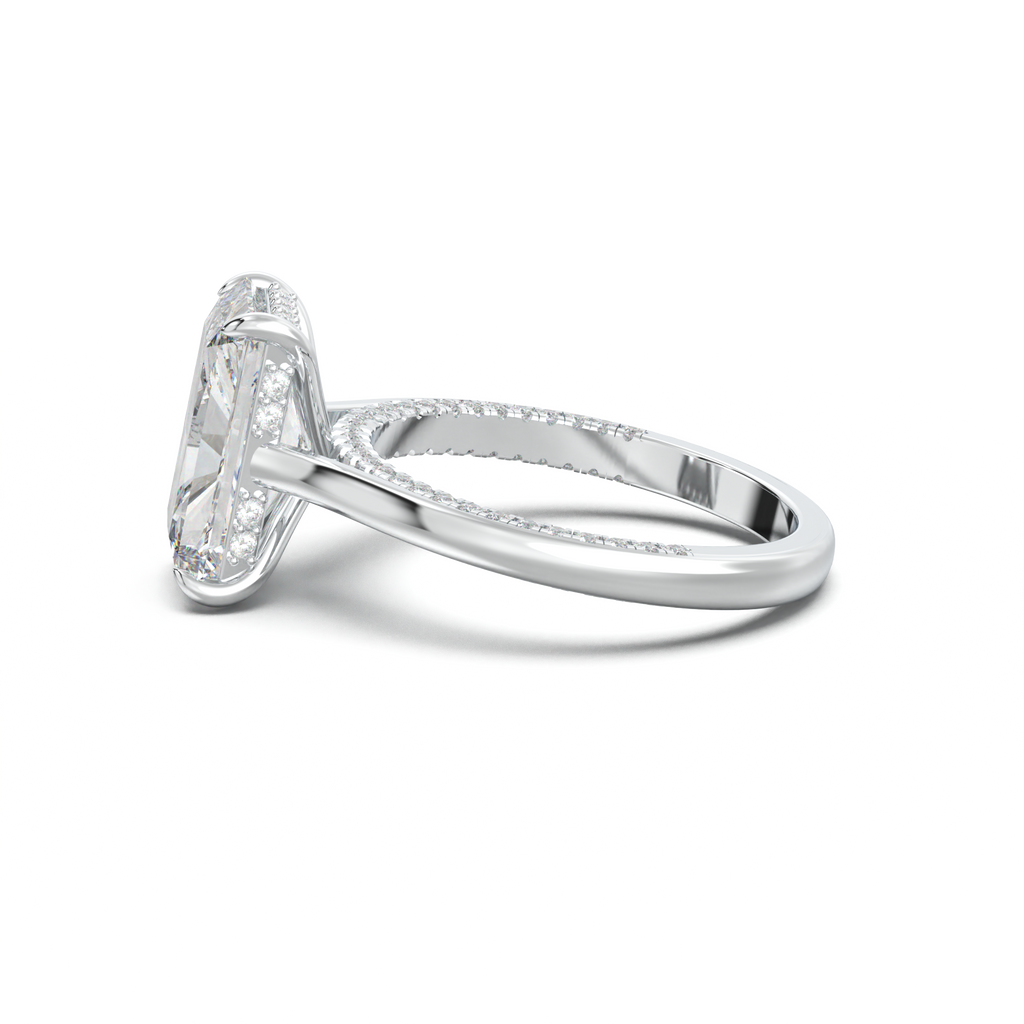 Radiant Pavé Hidden Halo Engagement Ring