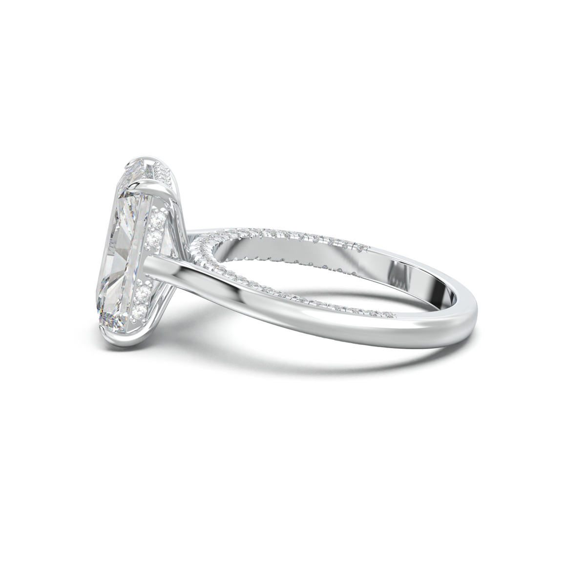 Radiant Pavé Hidden Halo Engagement Ring