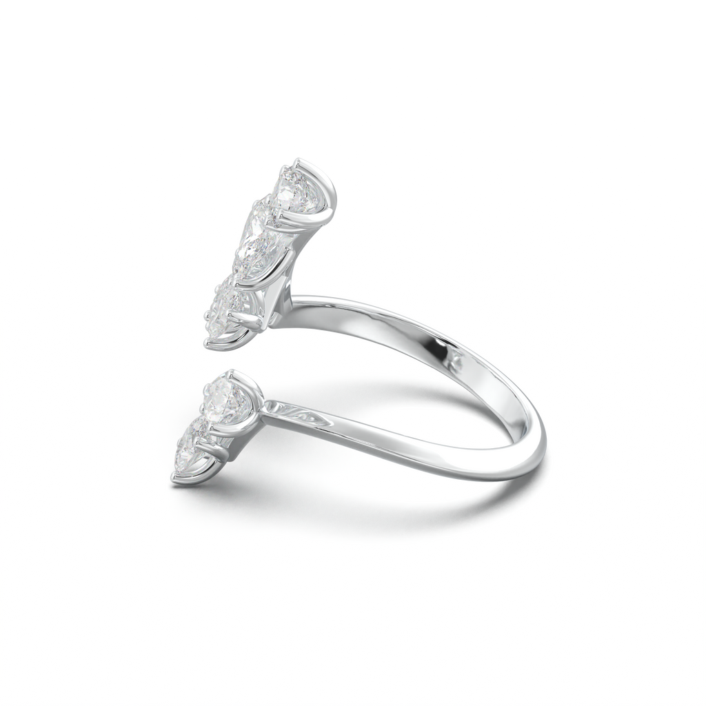 Asymmetric Mixed-Shape Diamond & Peridot Ring