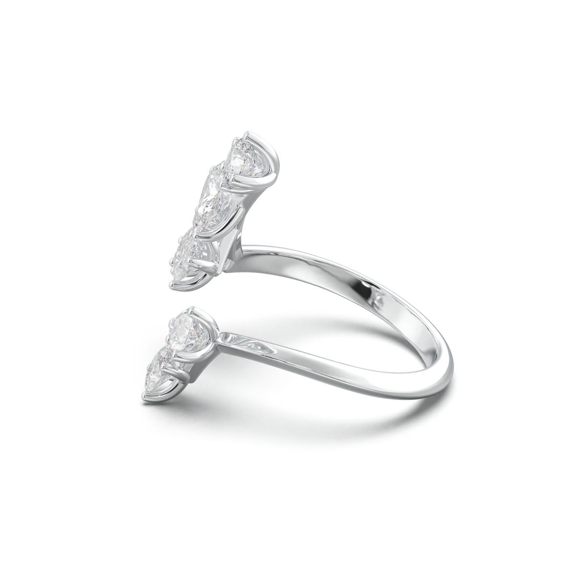Asymmetric Mixed-Shape Diamond & Peridot Ring